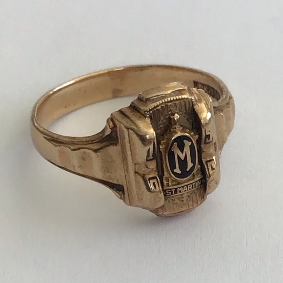 Vintage 10K Gold 1956 St Martin Class Ring 3.64 Gr